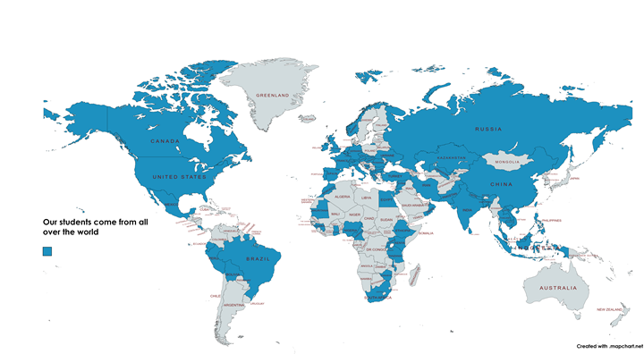 World Map Student Nationalities