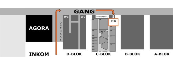 Grondplan naar lokaal C107