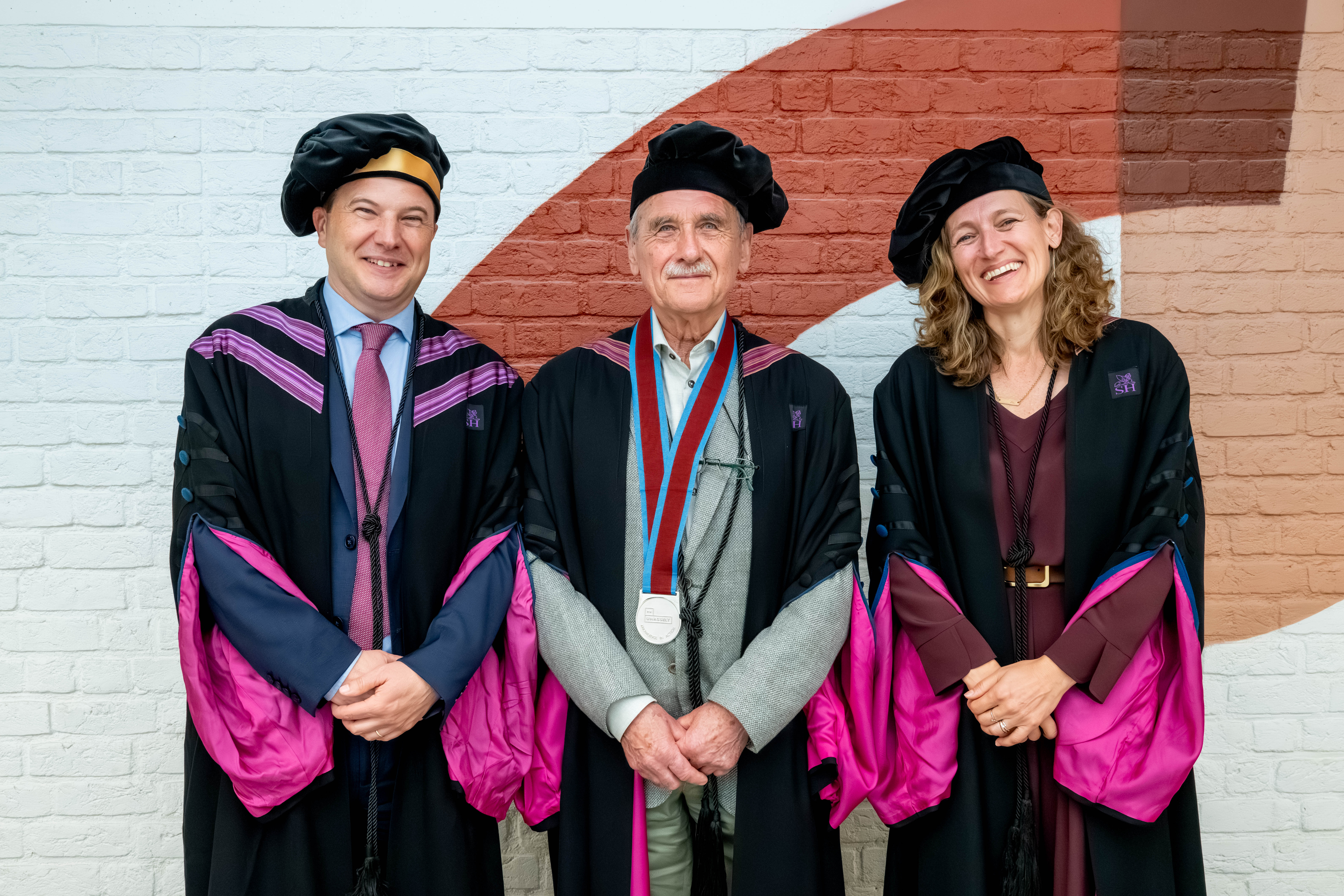 Eredoctor Hugo Bollen En Promotoren Rector Bernard Vanheusden En Els Hannes