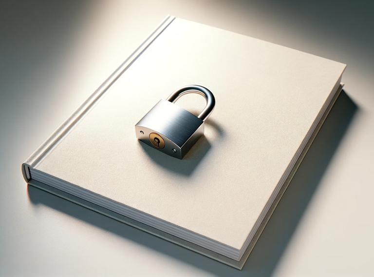 DALL·E 2023 12 20 09.46.08 A Realistic Image Of A Simple, Open Padlock Placed On A Plain, Coverless Academic Journal. The Padlock Is Basic And Unadorned, With Its Shackle Unlock