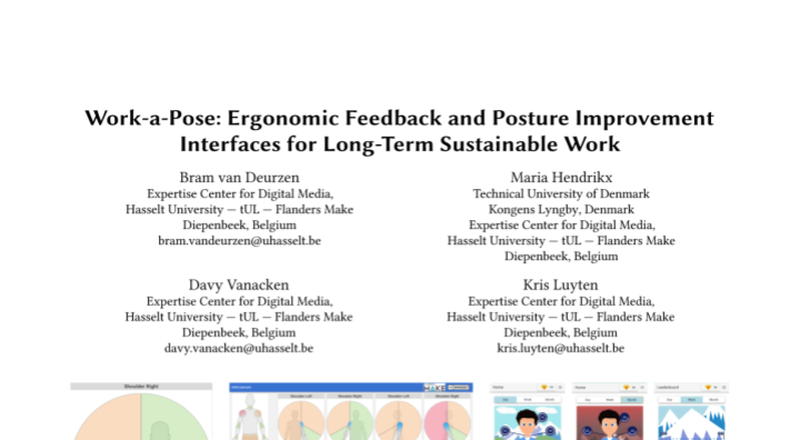 Impression of the publication "Work-a-Pose: Ergonomic Feedback and Posture Improvement Interfaces for Long-Term Sustainable Work"