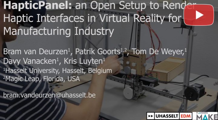 Video miniatuur "HapticPanel: An Open System to Render Haptic Interfaces in VR for Manufacturing Industry"