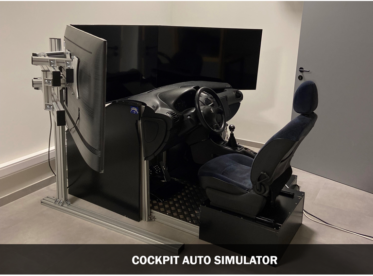 Cockpit Auto Simulator Bijschrift