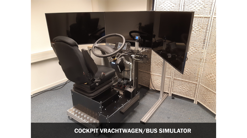 Cockpit Vrachtwagen Bus Simulator Bijschrift