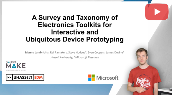 Video thumbnail "A Survey and Taxonomy of Electronics Toolkits for Interactive and Ubiquitous Device Prototyping"