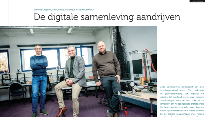 Impression of the UHasselt Magazine article "Nieuwe opleiding: industrieel ingenieur in de informatica"