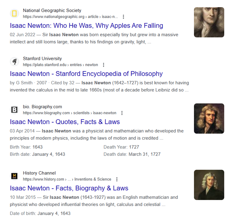 Google - Isaac Newton